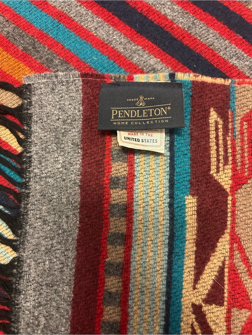 Southwestern Stripe Cotton Throw Blanket - Red Multi - Picture 6 of 9